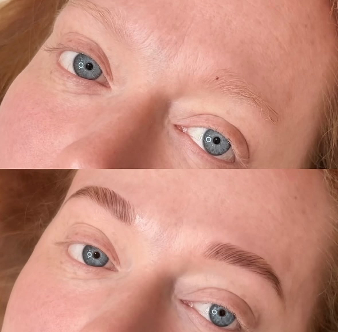 Brow Lamination Before and After in Haven Permanent Cosmetics & Aesthetics in Gig Harbor, WA