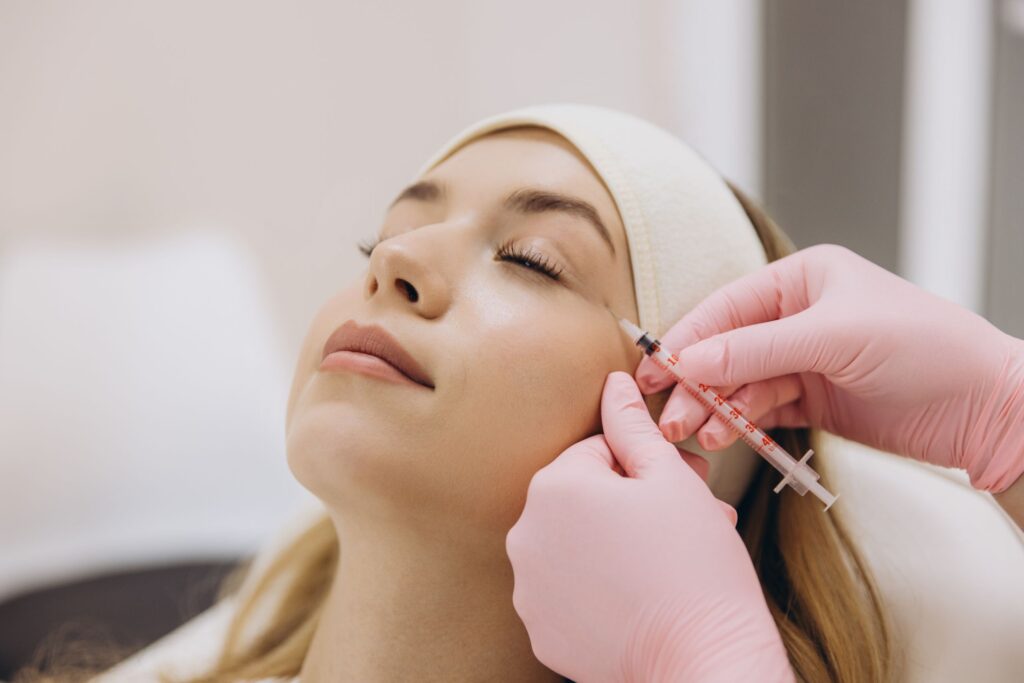 Female getting expert Dxxify injcetion for wrinkles at Haven Permanent Cosmetics & Aesthetics in Gig Harbor, WA